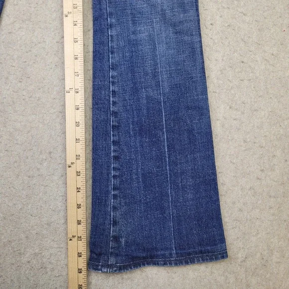 7 For All Mankind "A" Pocket Jeans Womens 26 Blue Dark Wash Bootcut Made in USA - Picture 9 of 12